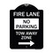 Signmission Fire Lane Tow-Away Zone W/ Right Arrow Heavy-Gauge Aluminum Sign, 24" x 18", BW-1824-23977 A-DES-BW-1824-23977 - alternate 1